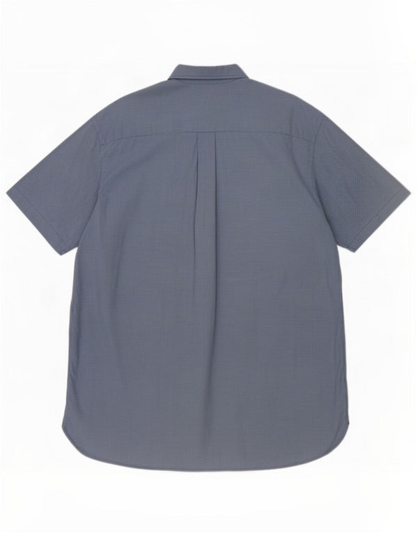 Nautica Mens Short Sleeve Shirt Large Blue Check Cotton
