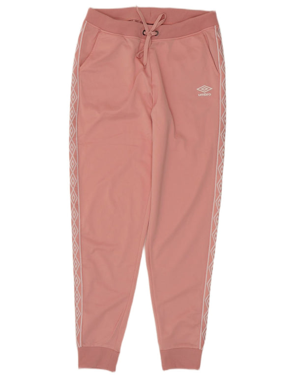 Umbro Womens Graphic Tracksuit Trousers Joggers UK 14 Medium Pink