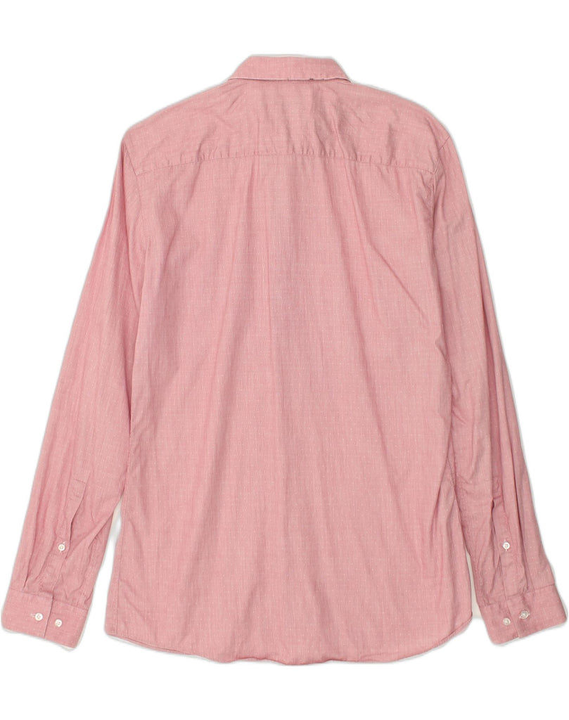 HUGO BOSS Mens Slim Shirt Size 40 15 1/2 Medium Pink Cotton | Vintage Hugo Boss | Thrift | Second-Hand Hugo Boss | Used Clothing | Messina Hembry 