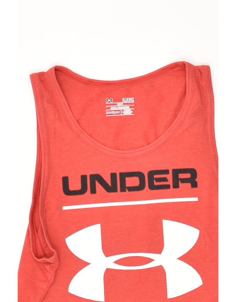 UNDER ARMOUR Mens Heat Gear Graphic Vest Top Small Red | Vintage Under Armour | Thrift | Second-Hand Under Armour | Used Clothing | Messina Hembry 