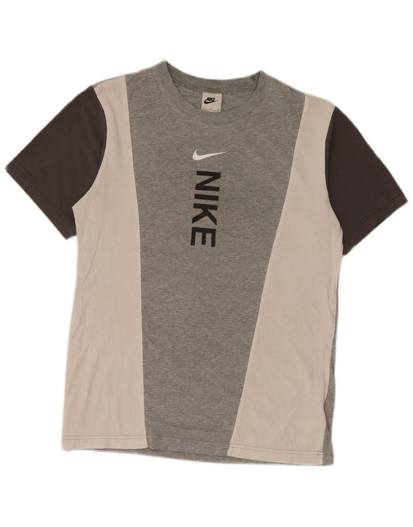 Nike Mens Graphic T-Shirt Top Small Grey Colourblock Cotton