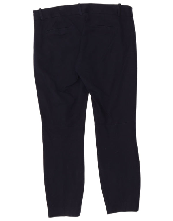 J. Crew Womens Slim Casual Trousers US 8 Medium W34 L26 Navy Blue Cotton