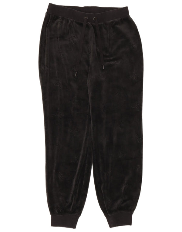 Juicy Couture Womens Graphic Tracksuit Trousers Joggers UK 14 Medium Black
