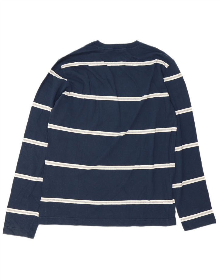 Converse Mens Graphic Top Long Sleeve Large Navy Blue Striped Cotton