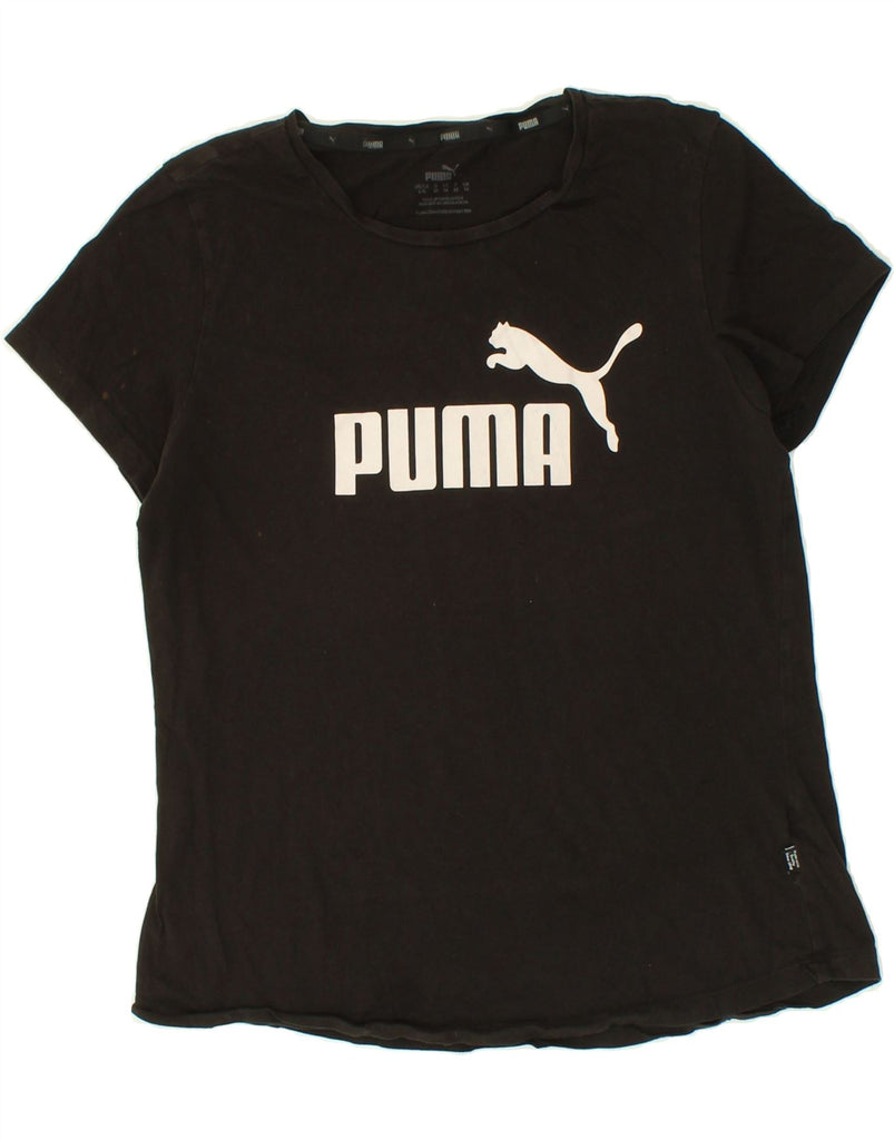 PUMA Womens Graphic T-Shirt Top UK 14 Medium Black Cotton Vintage Puma and Second-Hand Puma from Messina Hembry 