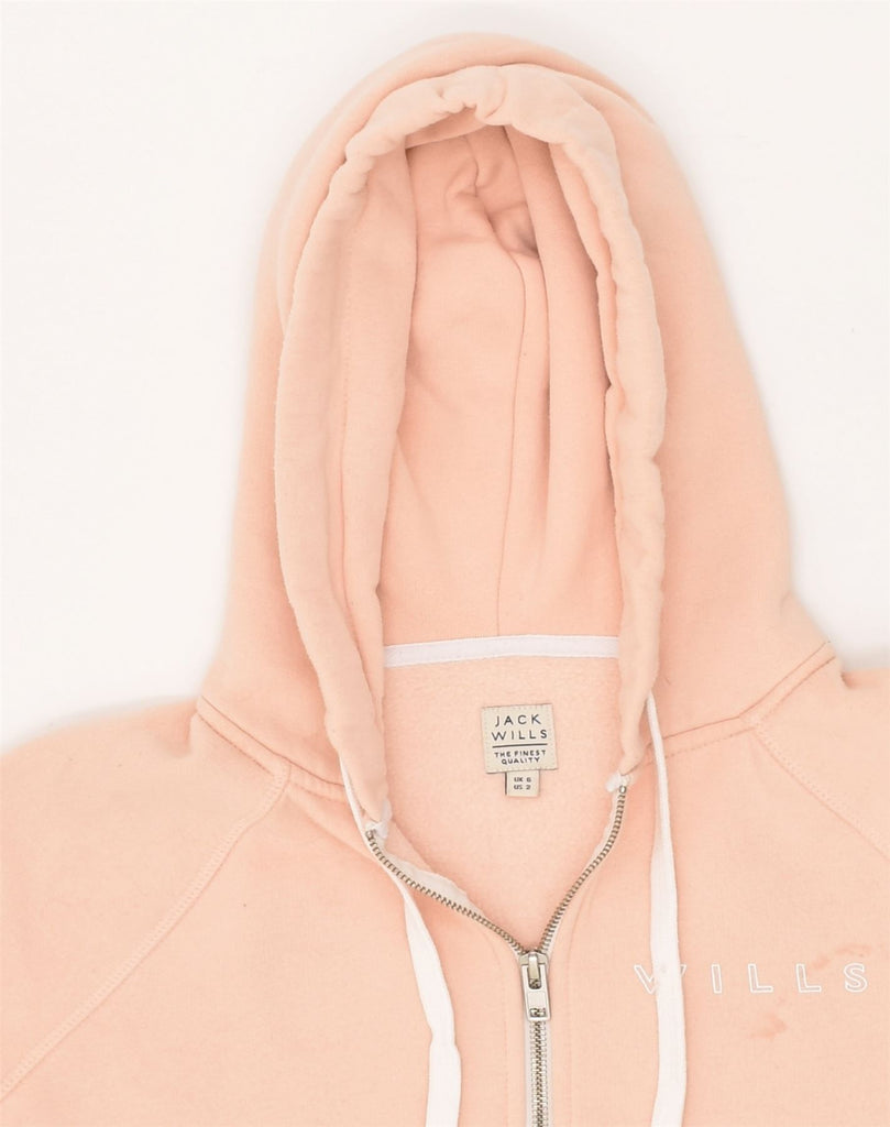 JACK WILLS Womens Zip Hoodie Sweater UK 6 XS  Orange Cotton | Vintage Jack Wills | Thrift | Second-Hand Jack Wills | Used Clothing | Messina Hembry 