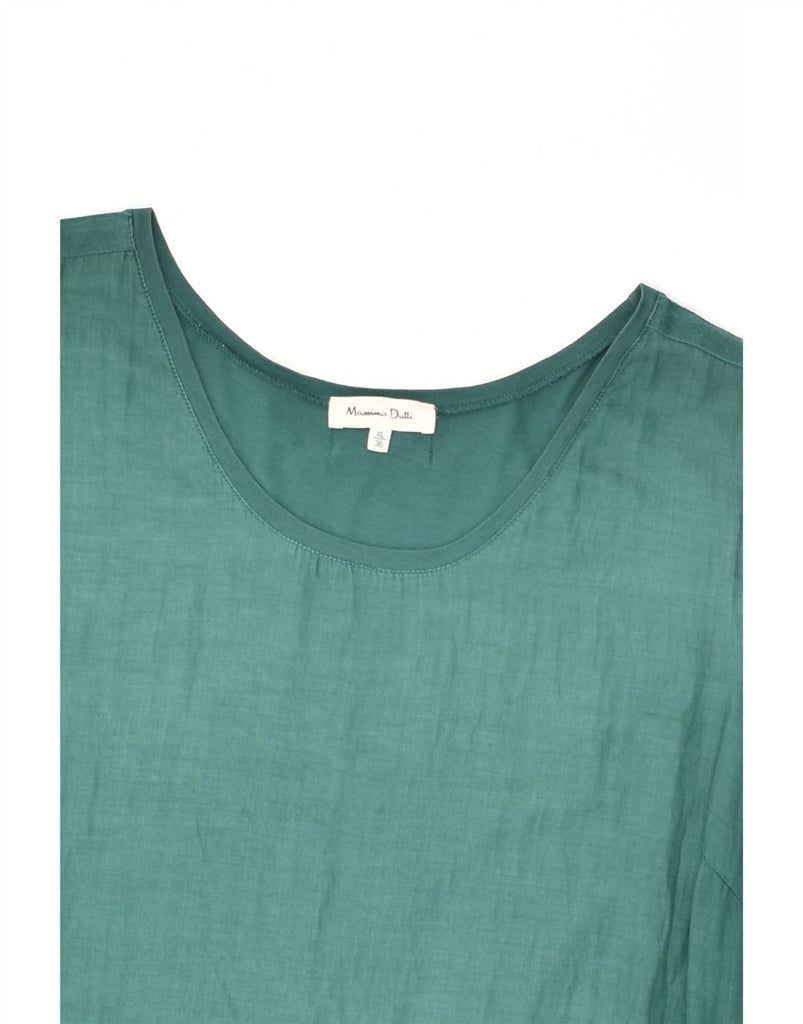 MASSIMO DUTTI Womens Slim T-Shirt Top UK 18 XL Green | Vintage Massimo Dutti | Thrift | Second-Hand Massimo Dutti | Used Clothing | Messina Hembry 