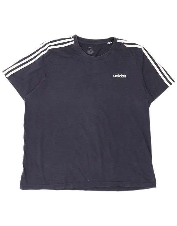 Adidas Mens 3D Arc T-Shirt Top 2XL Navy Blue Cotton Sports