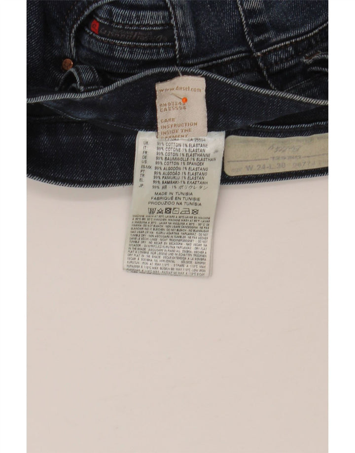 DIESEL Womens Slim Jeans W24 L30 Blue Cotton