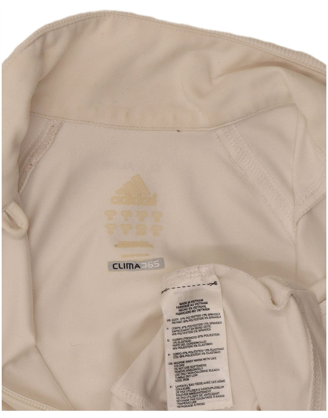 Adidas Womens Tracksuit Top Jacket UK 16 Large White Polyester
