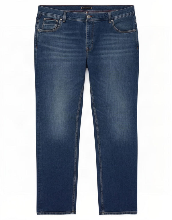 Tommy Hilfiger Mens Mercer Regular Fit Straight Jeans W42 L32 Blue Cotton