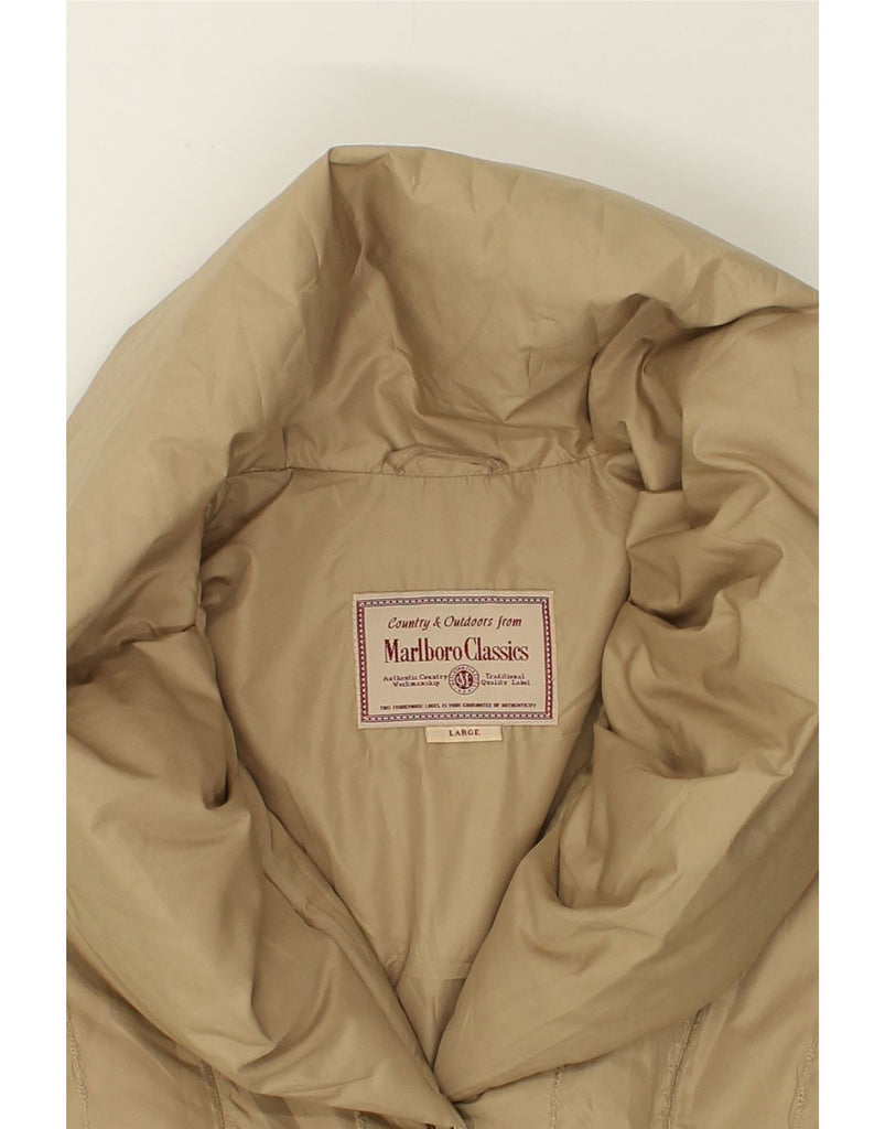 MARLBORO CLASSICS Womens Padded Jacket UK 14 Large Brown Polyester | Vintage Marlboro Classics | Thrift | Second-Hand Marlboro Classics | Used Clothing | Messina Hembry 