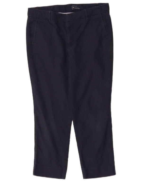 Gap Womens Petite Slim Cropped Trousers US 10 Large W32 L24 Navy Blue