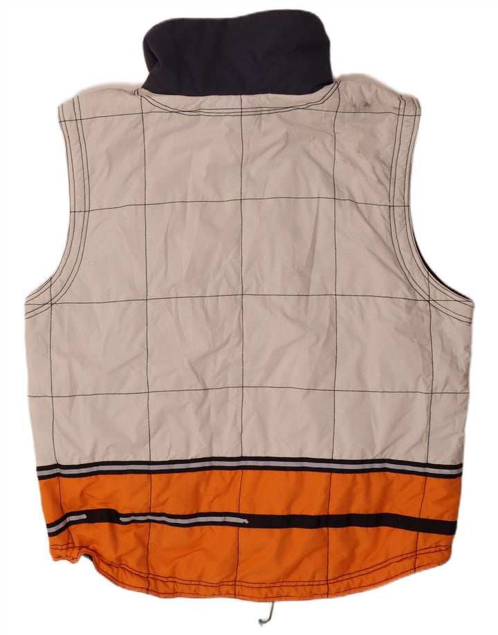 KILLTEC Mens Loose Fit Padded Gilet UK 40 Large White Colourblock