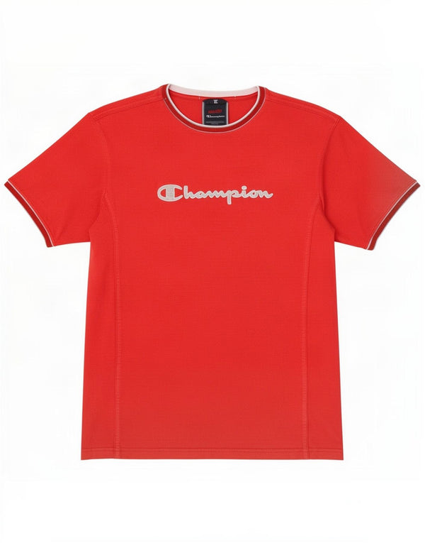 Champion Womens Graphic T-Shirt Top UK 18 XL Red Cotton