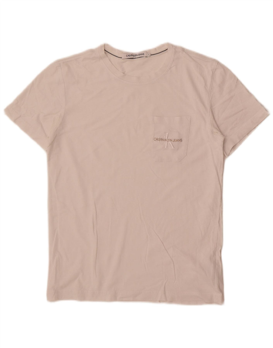 Calvin Klein Jeans Mens T-Shirt Top Small White Cotton