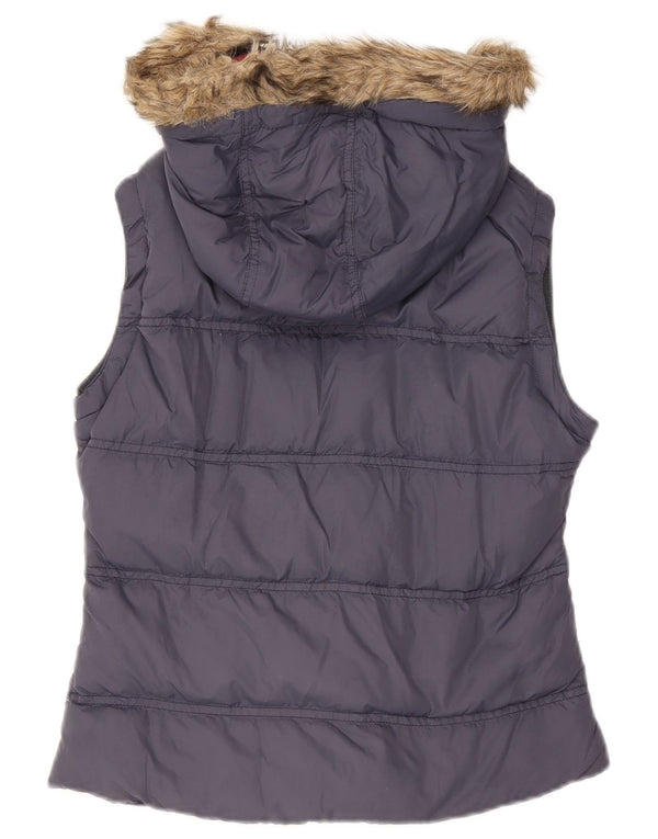 Jack Wills Mens Hooded Padded Gilet UK 8 Small Navy Blue