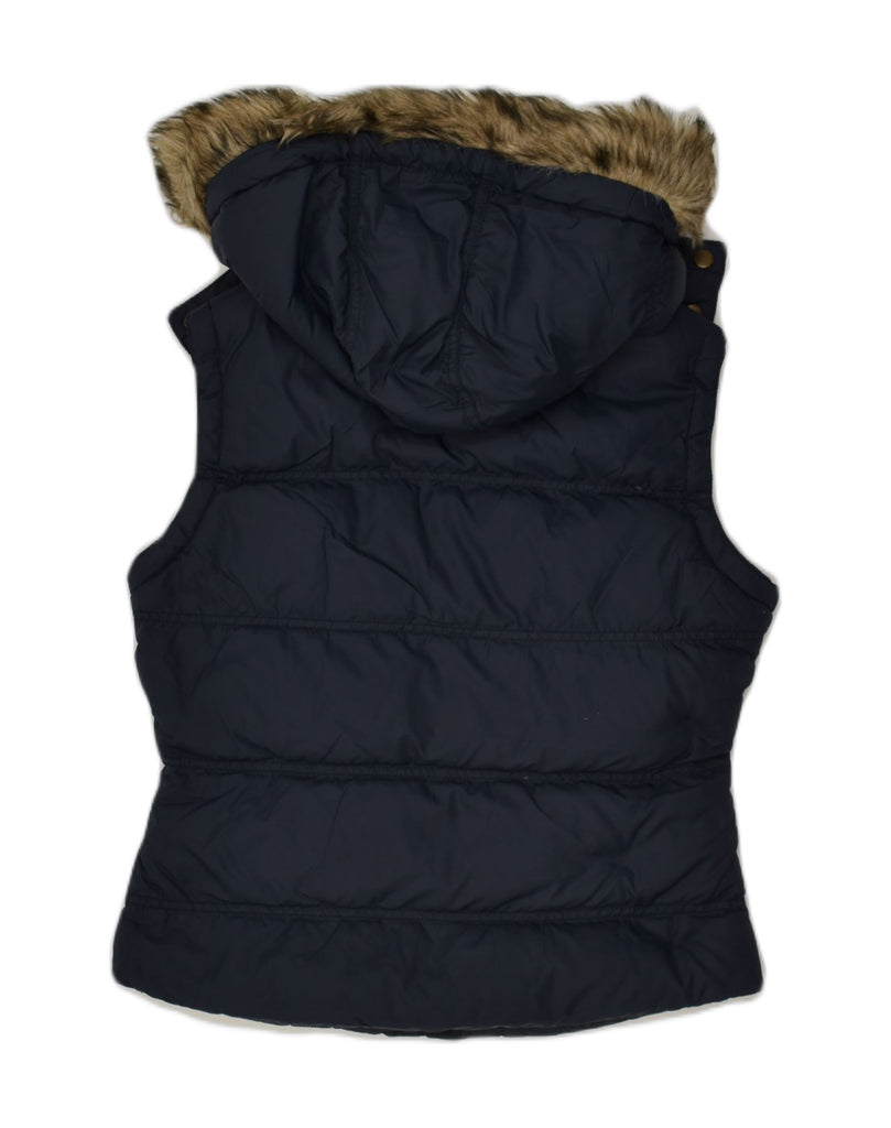 JACK WILLS Womens Hooded Padded Gilet UK 10 Small Navy Blue | Vintage Jack Wills | Thrift | Second-Hand Jack Wills | Used Clothing | Messina Hembry 