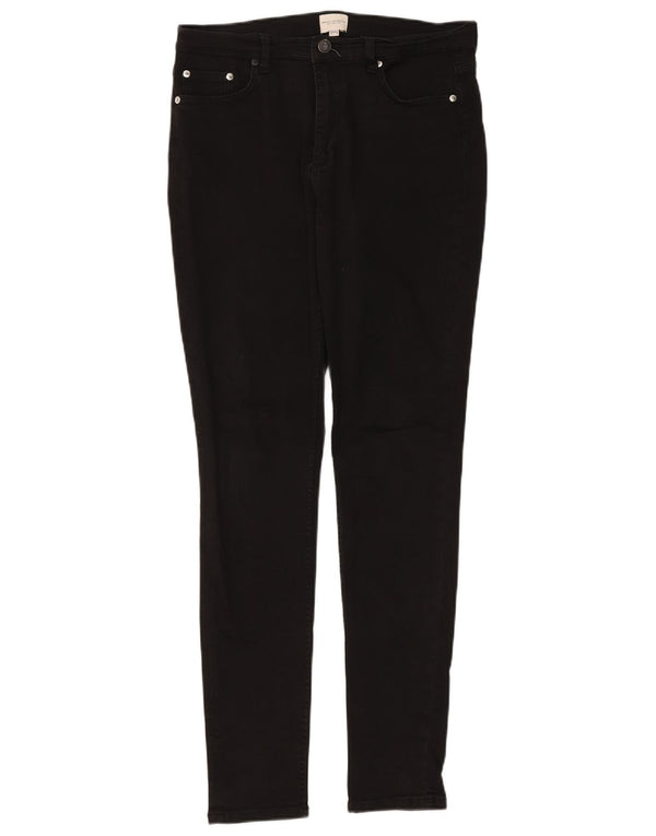 French Connection Womens Skinny Jeans UK 14 Large W34 L32 Black Cotton