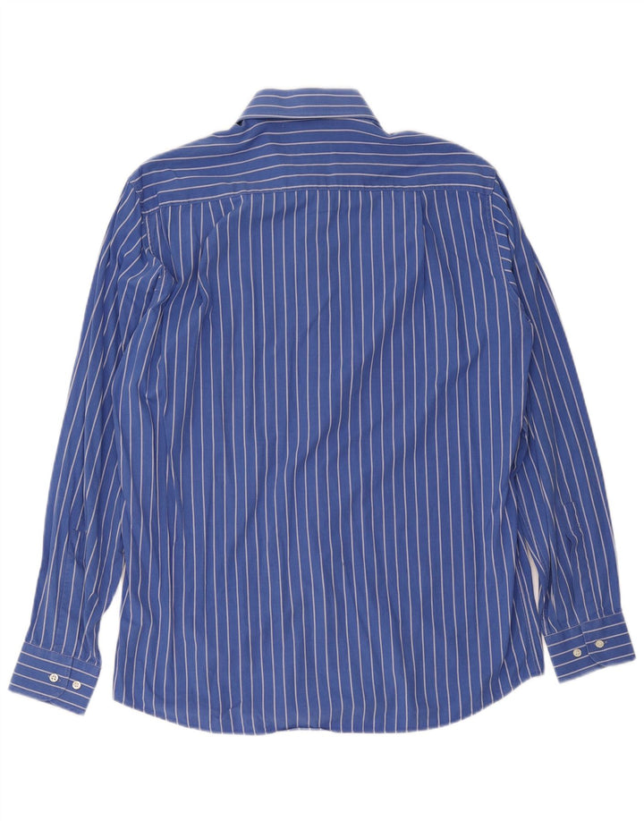 Roccobarocco Mens Shirt Size 40 15 3/4 Medium Blue Pinstripe
