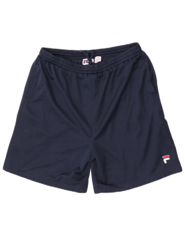Fila Mens Graphic Sport Shorts XL W38 L6 Navy Blue Polyester
