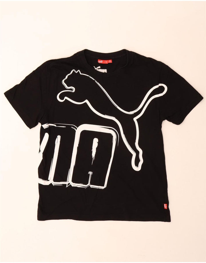 Puma Mens Graphic T-Shirt Top Large Black Cotton