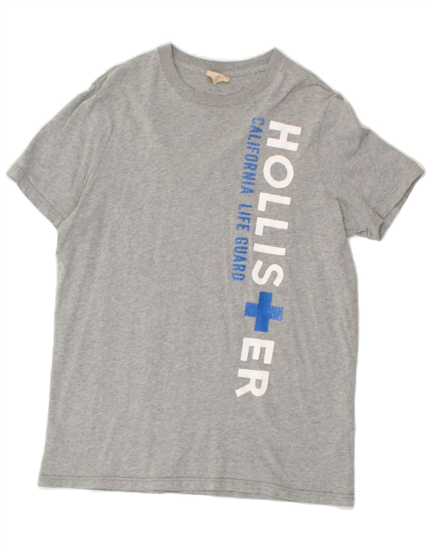 HOLLISTER Womens Graphic T-Shirt Top UK 16 Large Grey Cotton