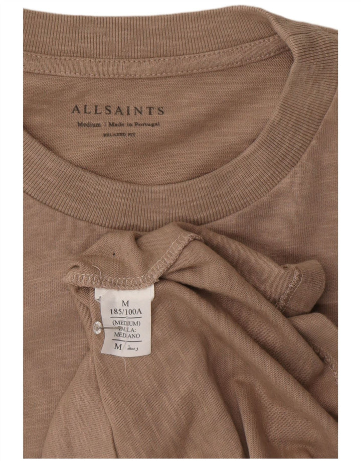 All Saints Mens Top Long Sleeve Medium Beige Flecked