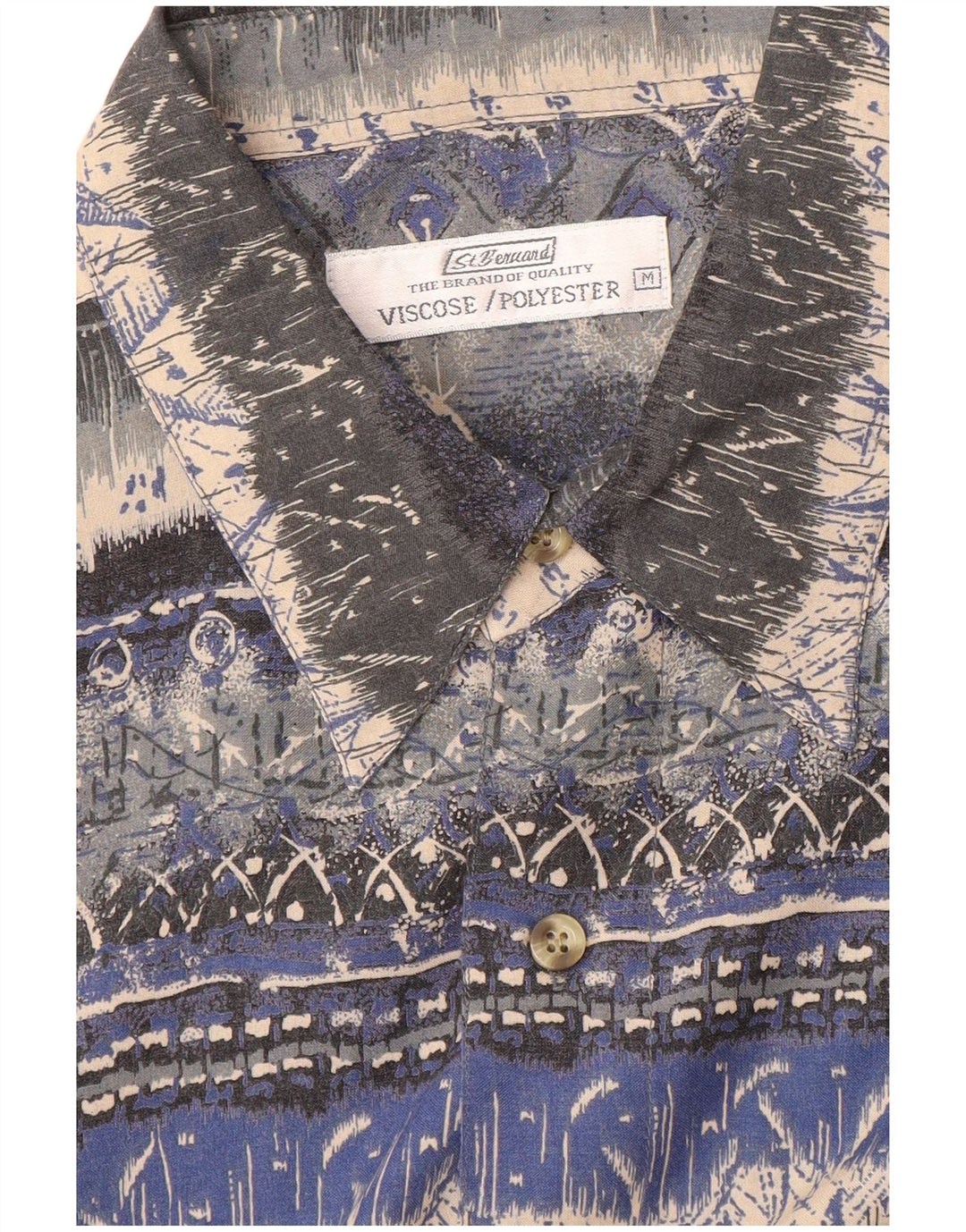 St. Bernard Mens Short Sleeve Shirt Medium Multicoloured Striped Viscose