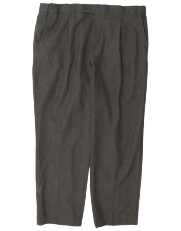 Marks & Spencer Mens Regular Fit Suit Trousers W38 L29 Grey Polyester