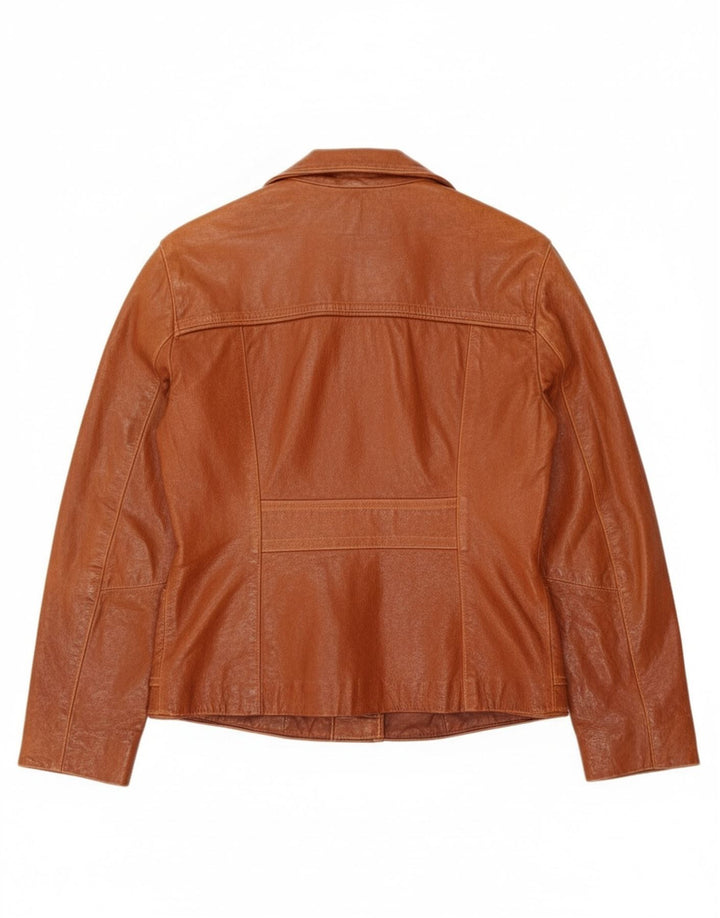 KOCCA Womens Leather Jacket UK 10 Small Brown Leather