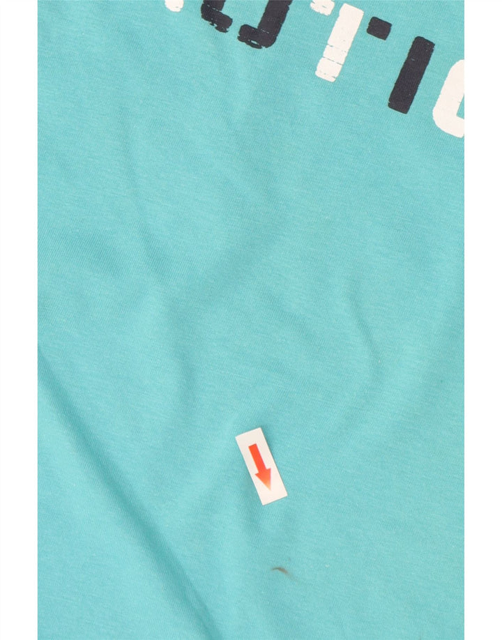 Nautica Mens Graphic T-Shirt Top Medium Turquoise Cotton