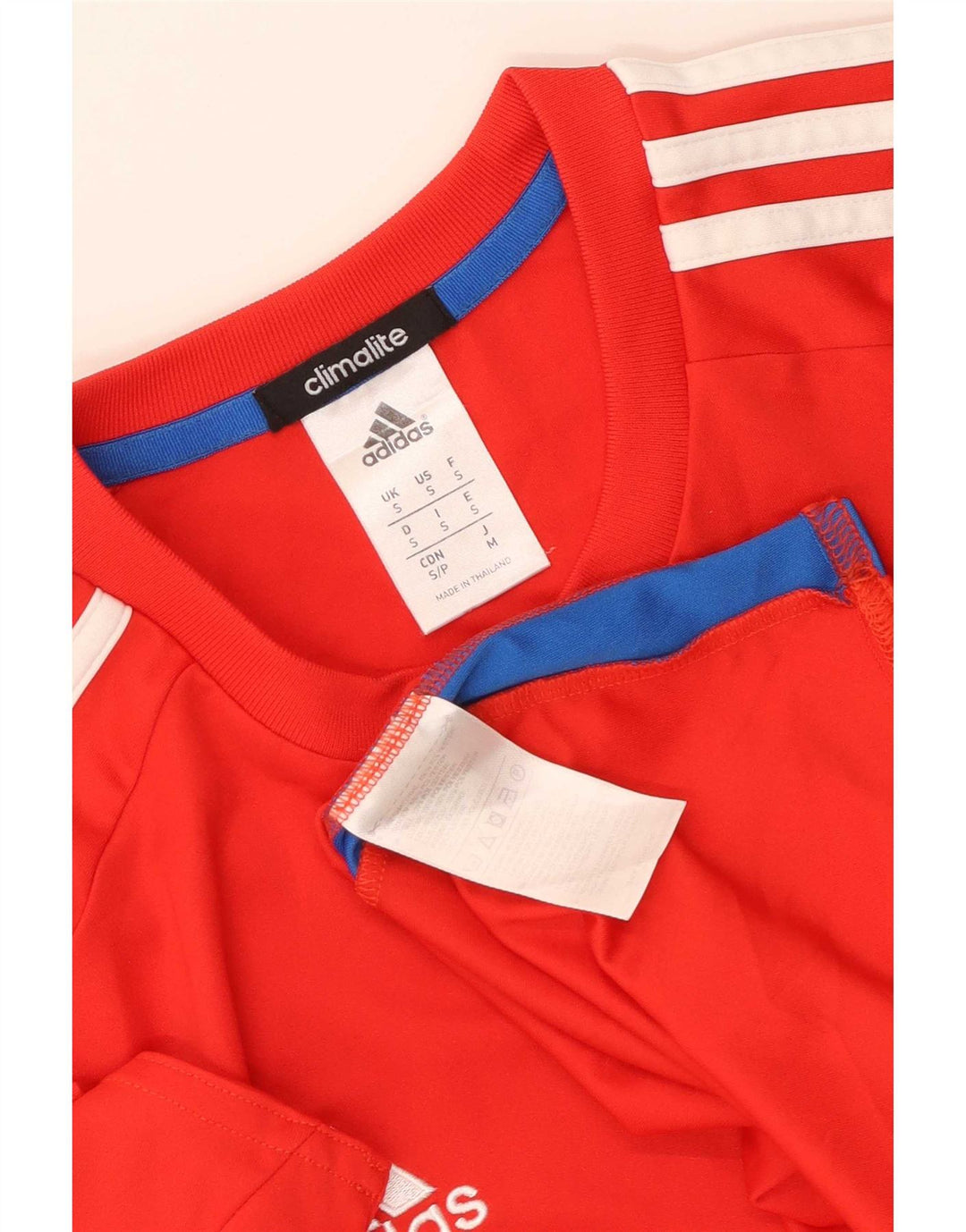 Adidas Mens Climalite T-Shirt Top Small Red Colourblock Polyester