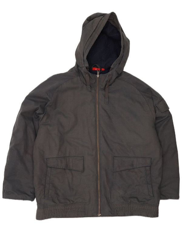 Puma Mens Hooded Windbreaker Jacket UK 40 Large Grey Cotton