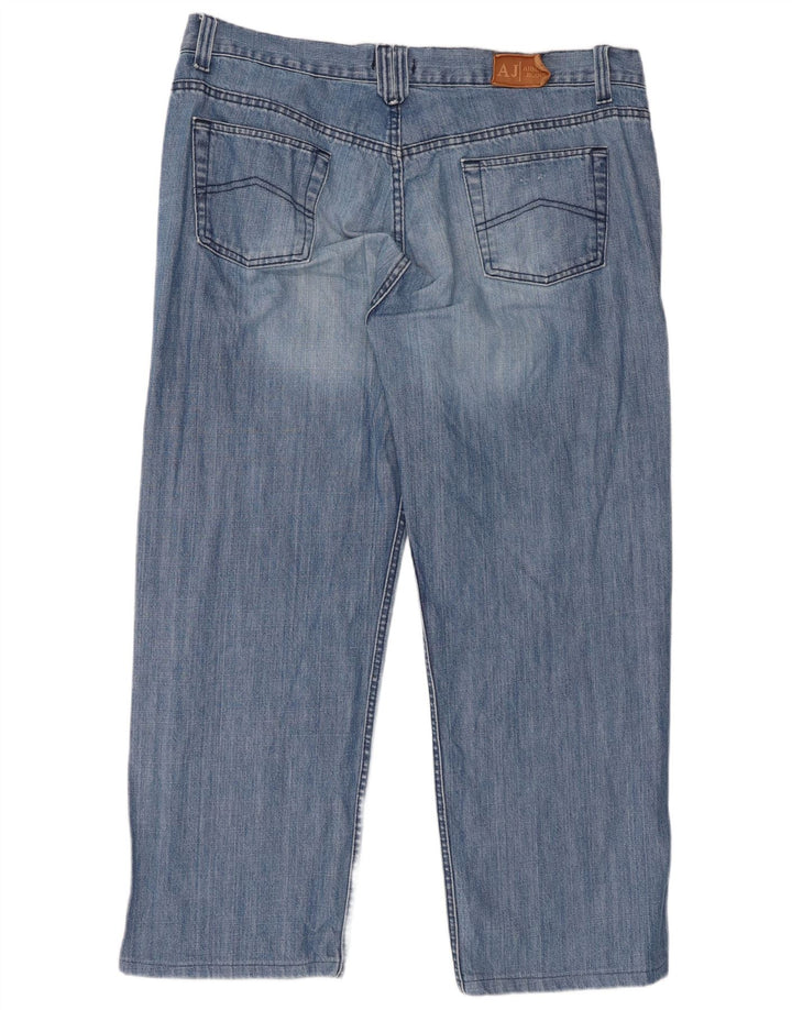 ARMANI Mens Straight Jeans W40 L28 Blue Cotton