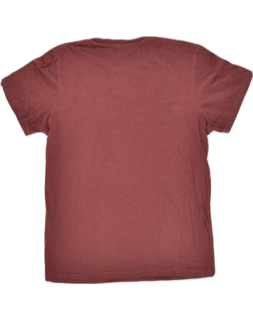 JACK & JONES Mens Graphic T-Shirt Top Medium Maroon Cotton | Vintage Jack & Jones | Thrift | Second-Hand Jack & Jones | Used Clothing | Messina Hembry 