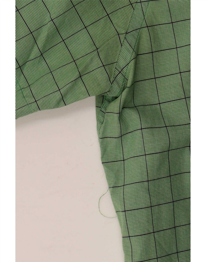 Nautica Mens Short Sleeve Shirt Medium Green Check Cotton