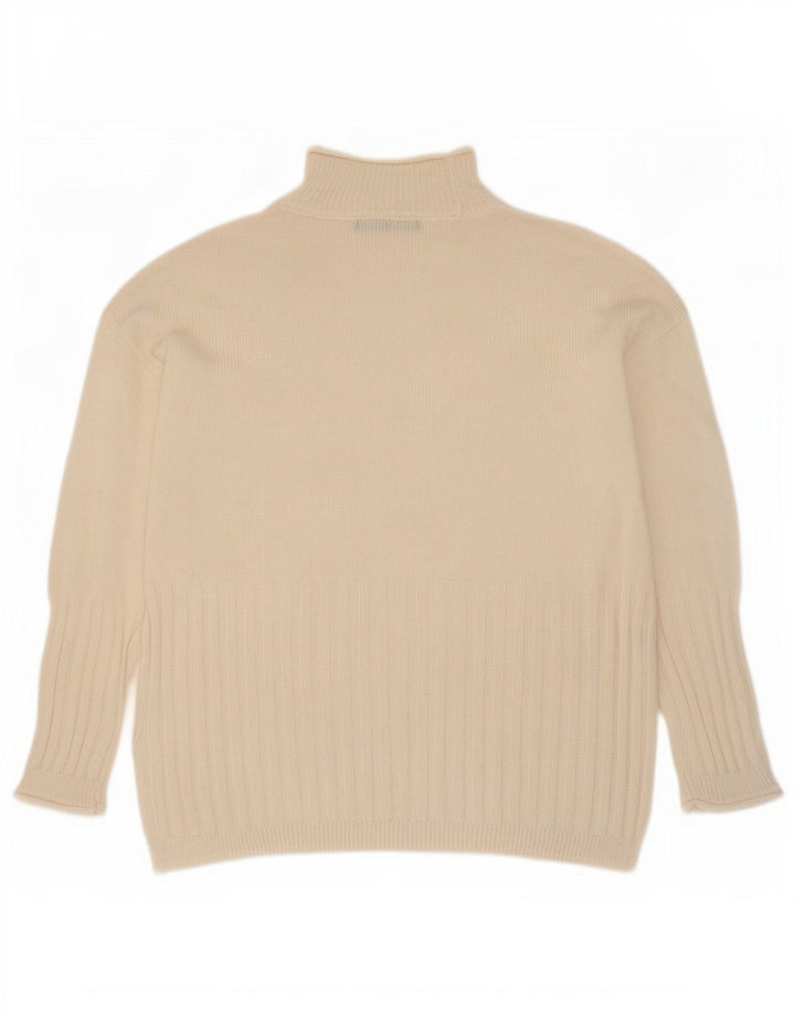 Marks & Spencer Womens Turtle Neck Jumper Sweater UK 10 Small Beige