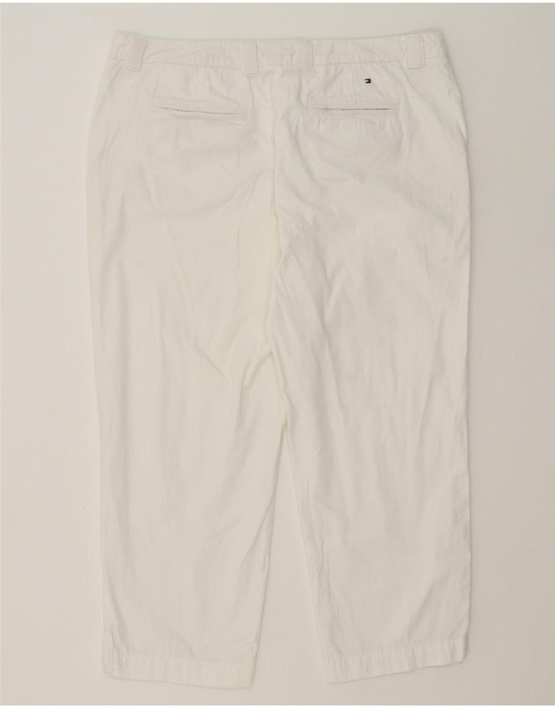 TOMMY HILFIGER Womens Straight Cropped Trousers US 14 XL W36 L24 White Vintage Tommy Hilfiger and Second-Hand Tommy Hilfiger from Messina Hembry 