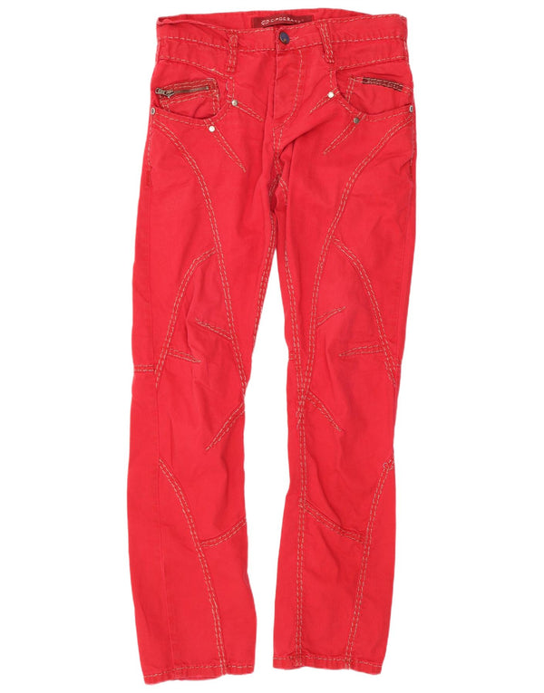 Cipo And Baxx Womens Straight Casual Trousers W30 L32 Red Cotton