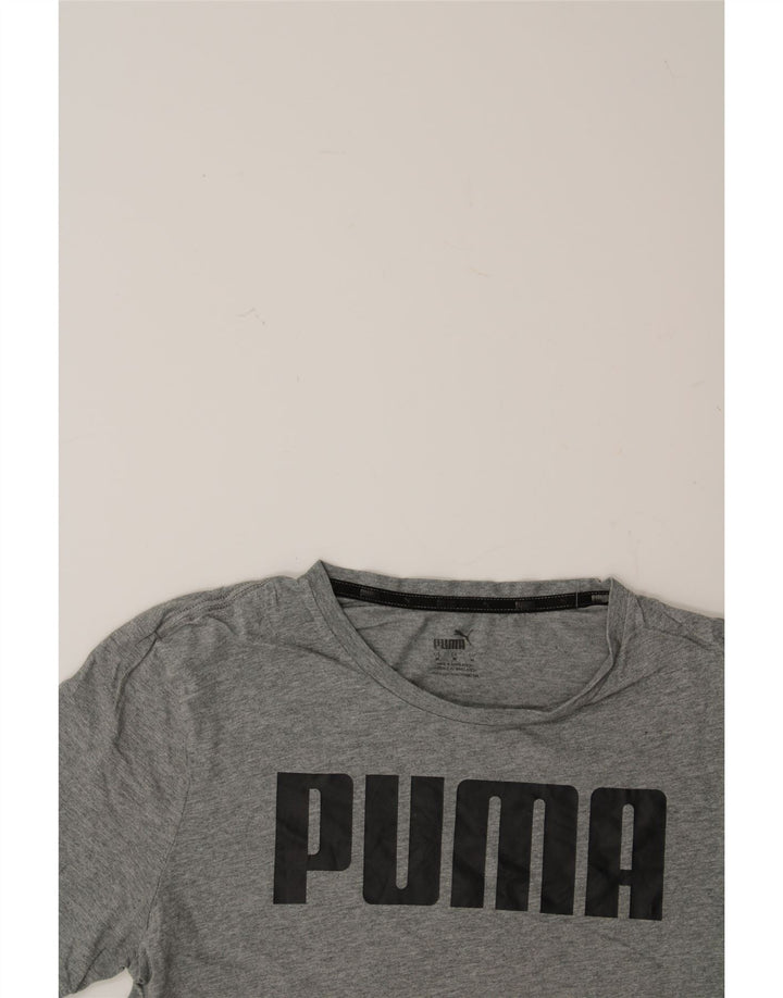 PUMA Mens Graphic T-Shirt Top Medium Grey Cotton Vintage Puma and Second-Hand Puma from Messina Hembry 