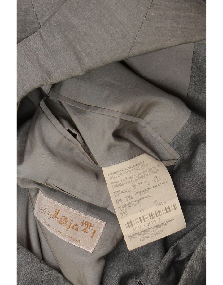Hugo Boss Mens 3 Button Blazer Jacket UK 42 XL Grey Cotton