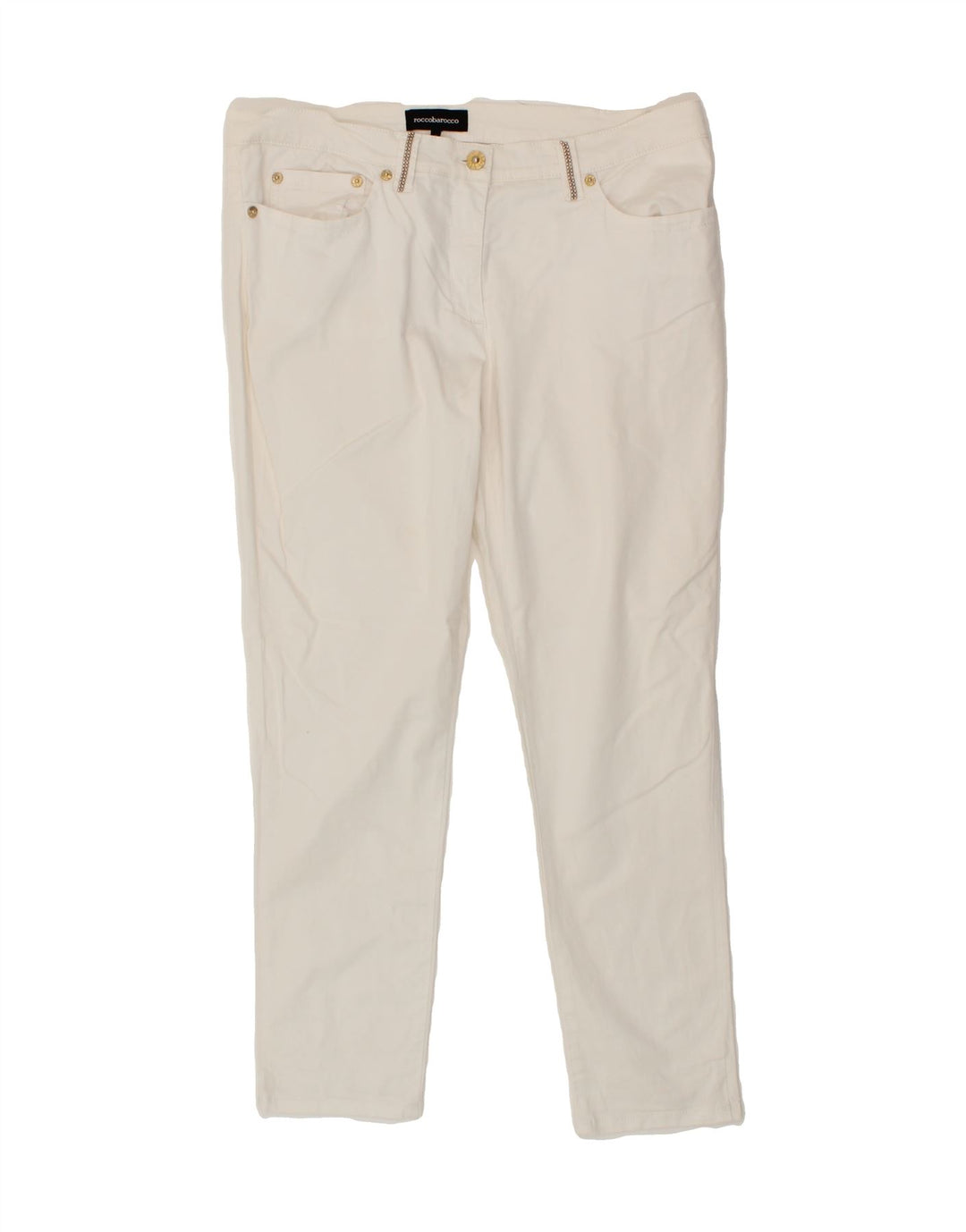 ROCCOBAROCCO Womens Slim Jeans W36 L28 White Cotton Vintage Roccobarocco and Second-Hand Roccobarocco from Messina Hembry 