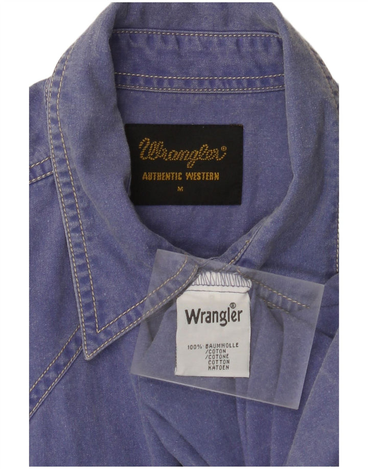 WRANGLER Mens Shirt Medium Blue Cotton