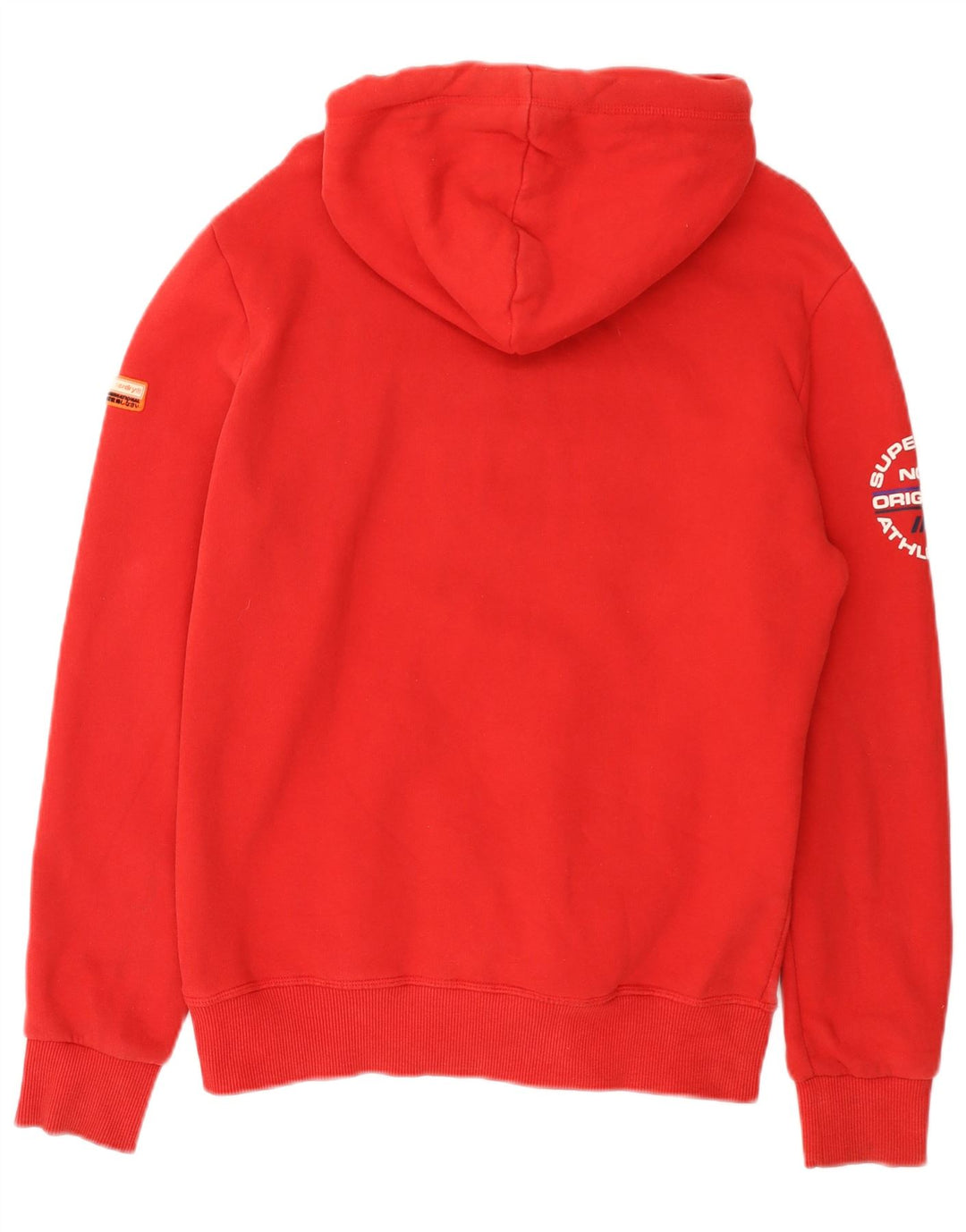 Superdry Mens Graphic Hoodie Jumper Medium Red Colourblock Cotton
