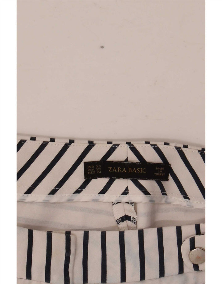 Zara Womens Regular Casual Shorts XS W28 White Striped