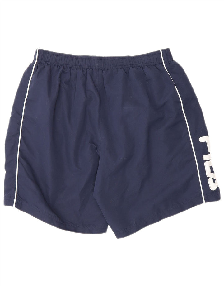 Fila Boys Graphic Sport Shorts 13-14 Years XL Navy Blue Polyester