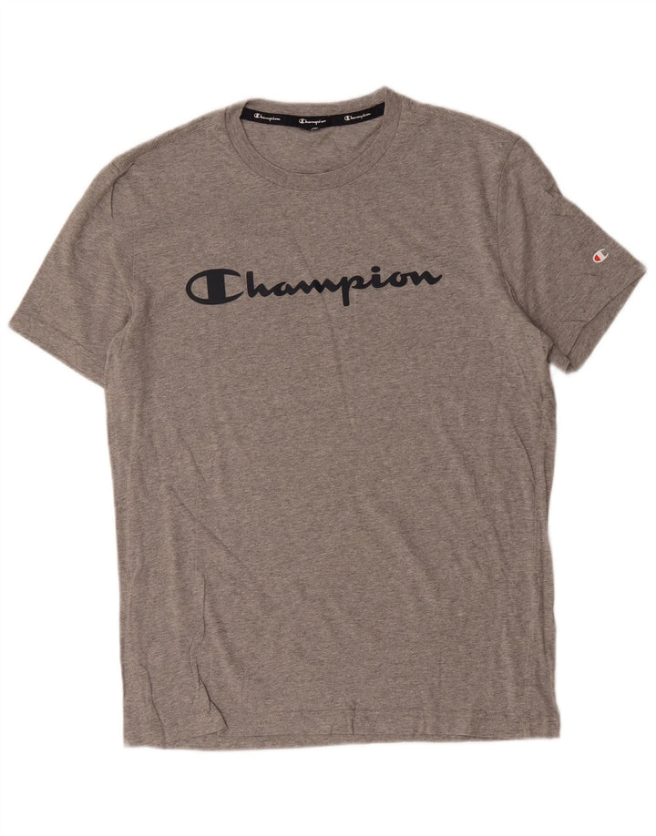 Champion Mens Graphic T-Shirt Top Medium Grey