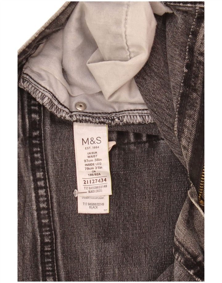 Marks & Spencer Mens Straight Jeans W38 L31 Black Cotton