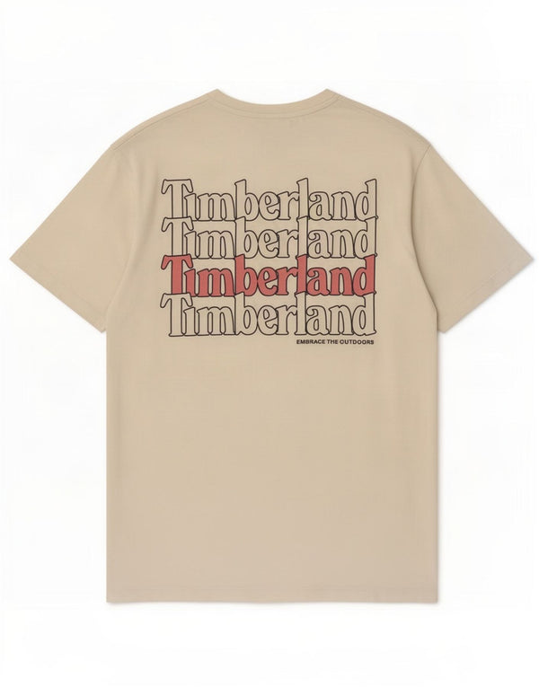 Timberland Mens Regular Fit Graphic T-Shirt Top Large White Cotton